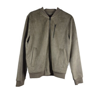Ben Sherman Bomber Jacket Y2K Aviator Full Zip Up Faux Suede Size M